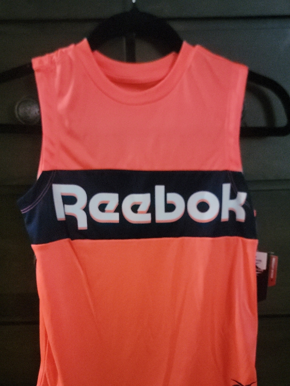 Reebok Bright Coral and Navy Kids Tank Top